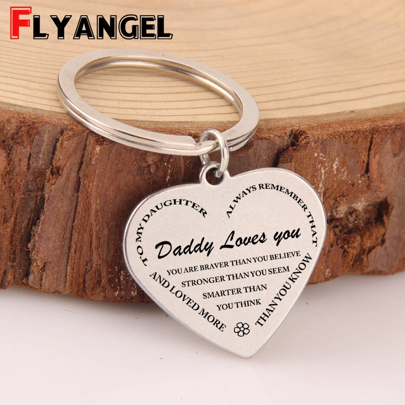 Dad to Daughter Gift Keychain Engraved Always Remember that Daddy Love You and Loved More than Know Keyring Charm Bag Tag | Украшения и