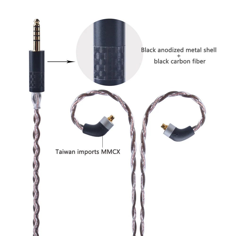 UPOCC NEOTECH 26AWG 7N монокристаллической Медь кабель 2,5/3,5/4,4 мм балансный кабель для наушников с MMCX импорт из Тайваня для HQ8