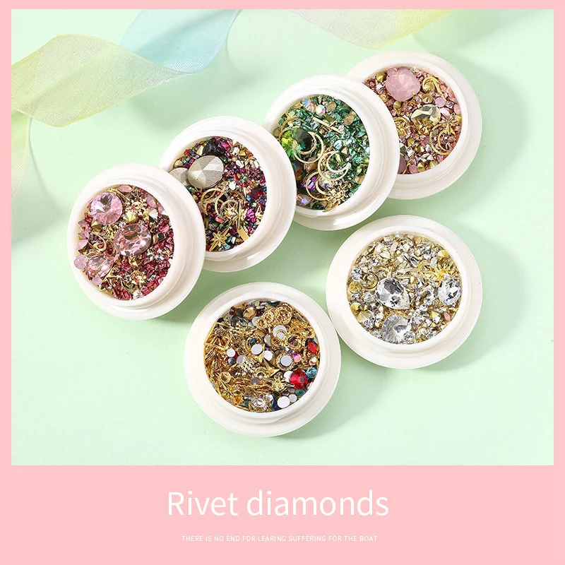 

2 Pcs Nail Art Crystal And Studs Nail Rhinestone Charm Clear Beads 3d Manicure Decoration Nail Art Nails Accesorios
