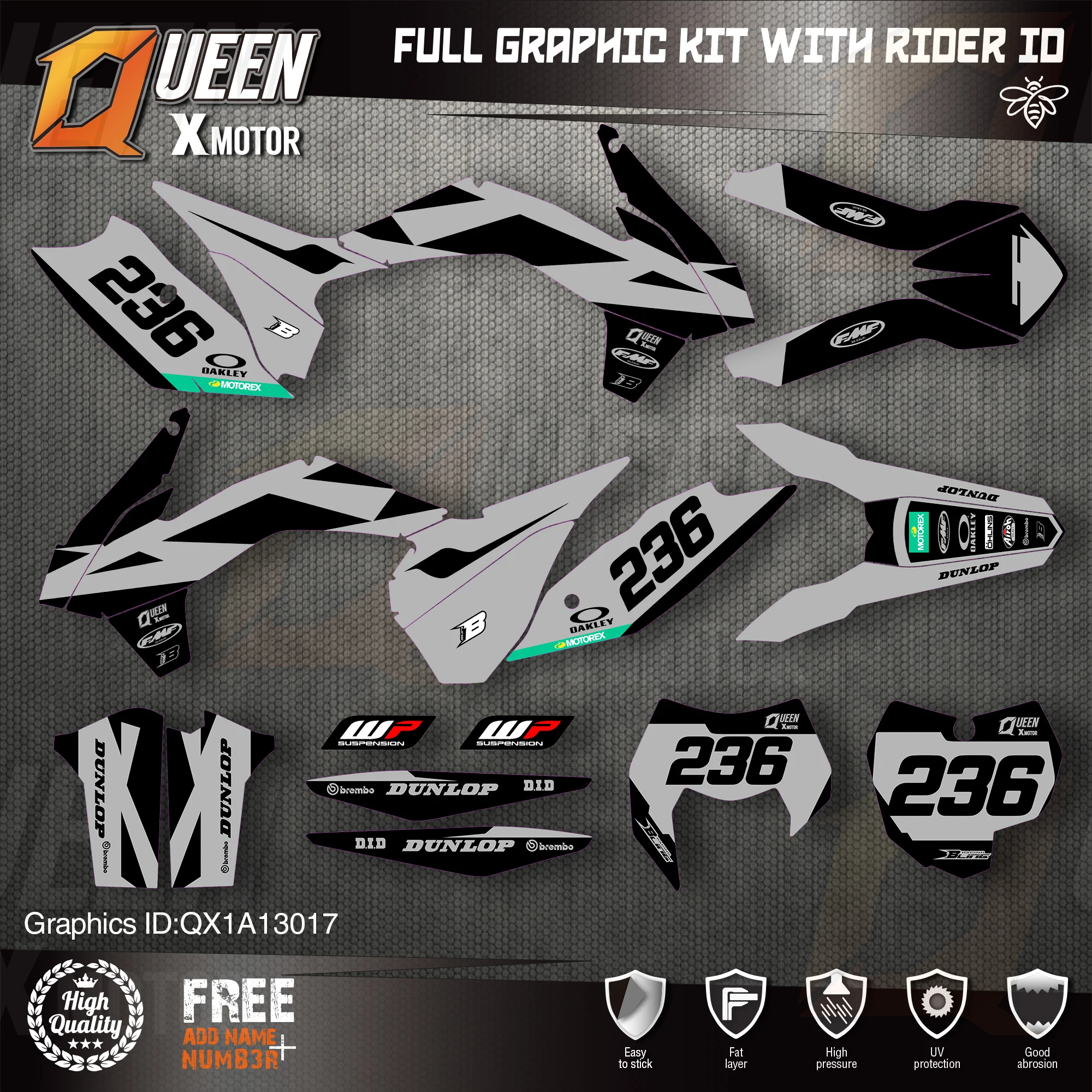 QUEEN X MOTOR Custom Team графические наклейки Набор наклеек для KTM 2013 2014 2015 SX SXF 2016 EXC Φ