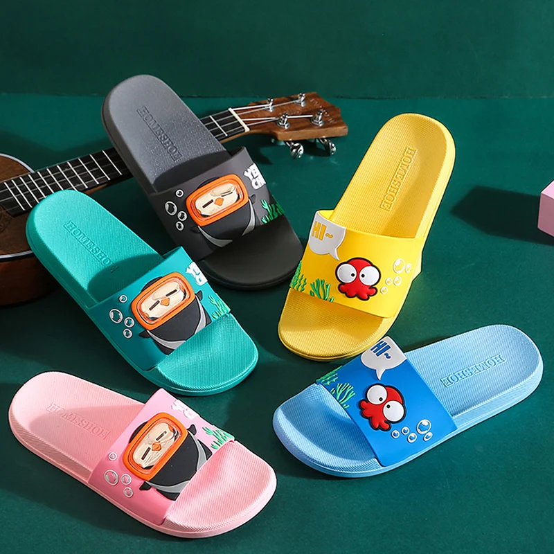 Шлепанцы для мужчин и женщин мультяшный рисунок симпатичные пляжные домашние