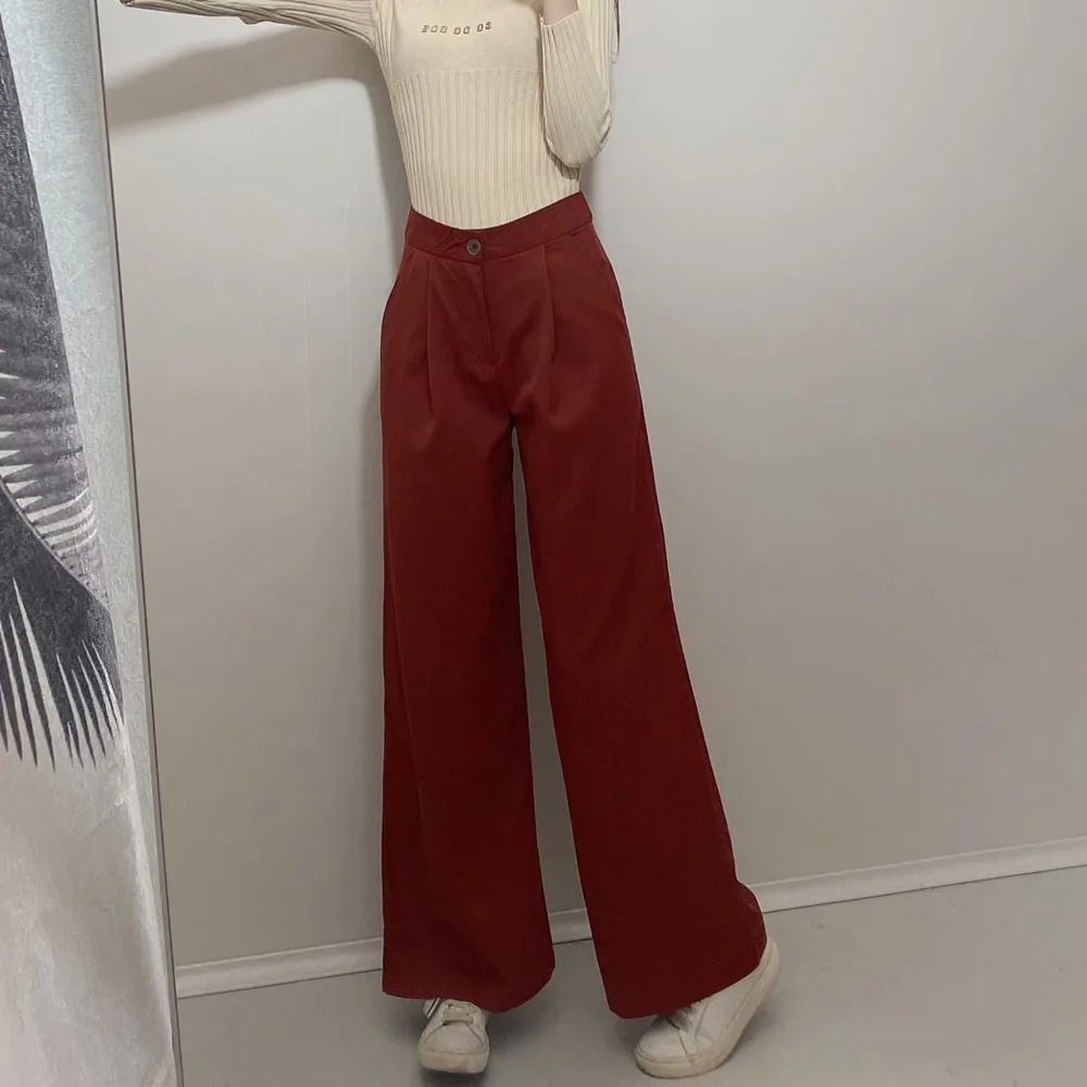 

DiYiG WOMAN 2021 spring and summer new women's loose straight pants casual pants high waist slimming wide leg pants