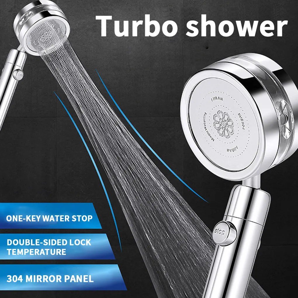 

360° Rotating Pressurized Jetting Shower Head High Pressure RecabLeght Bathroom Bath Shower Filter For Water Showerhead Nozzle