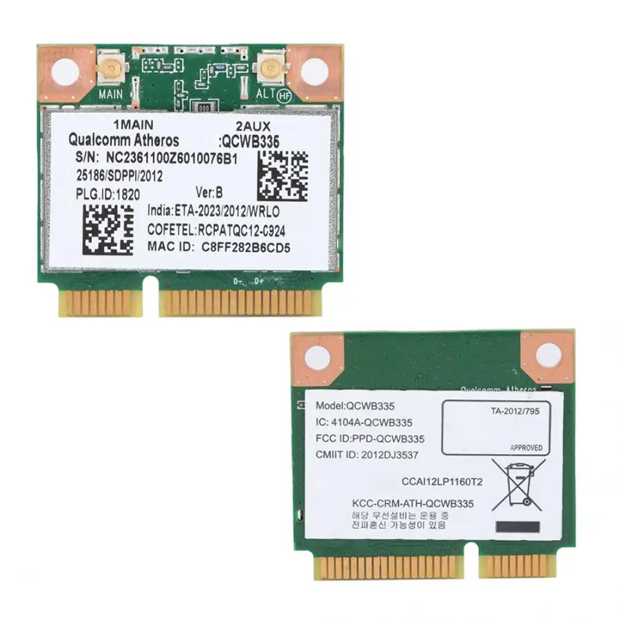Беспроводная сетевая карта Qualcomm Atheros AR9565 QCWB335 150 м Mini PCI E Bluetooth универсальная