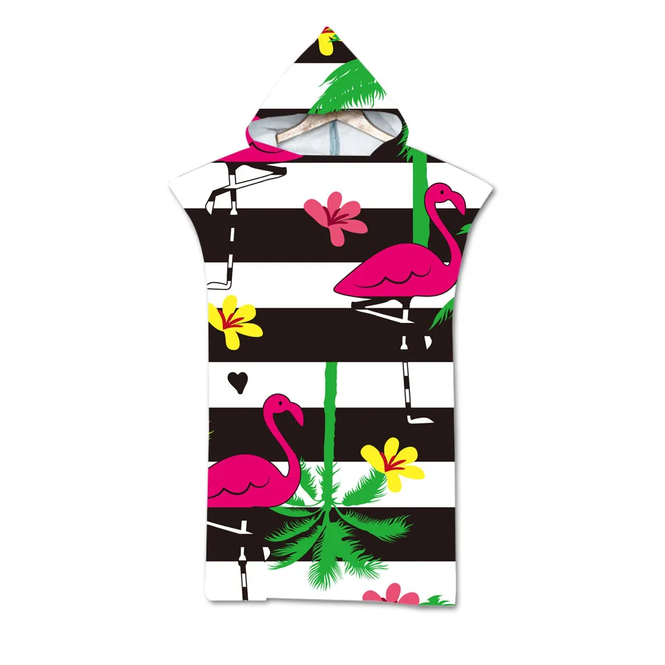 Мягкое банное полотенце с капюшоном для взрослых фламинго накидка из микрофибры