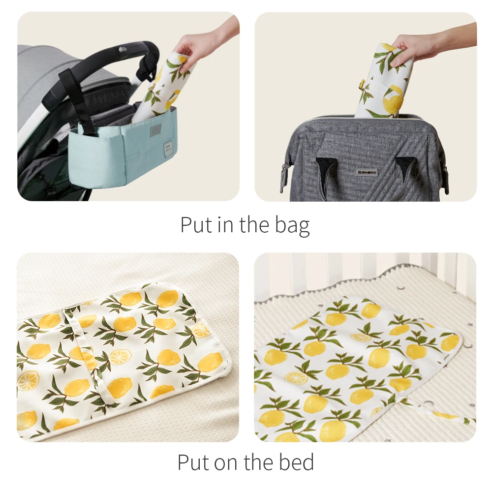 Sunveno Portable Baby Changing Pad Waterproof Reusable Mat for Newborns Foldable Diaper 35x60cm | Мать и ребенок