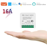 tuya mini smart wifi switch 16a smart life app control timer relay home automation voice control work with alexa google home