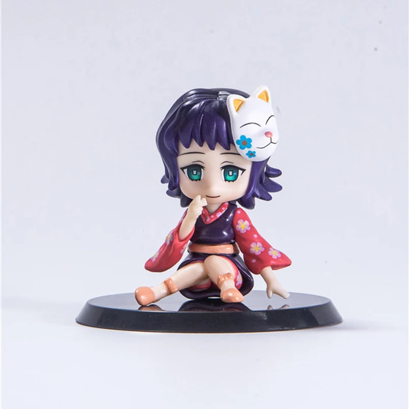 

6pcs Q Version Anime Demon Slayer Figure Kochou Shinobu Rengoku Kyoujurou Kanroji Mitsuri PVC Action Figure Toys Kid Gifts