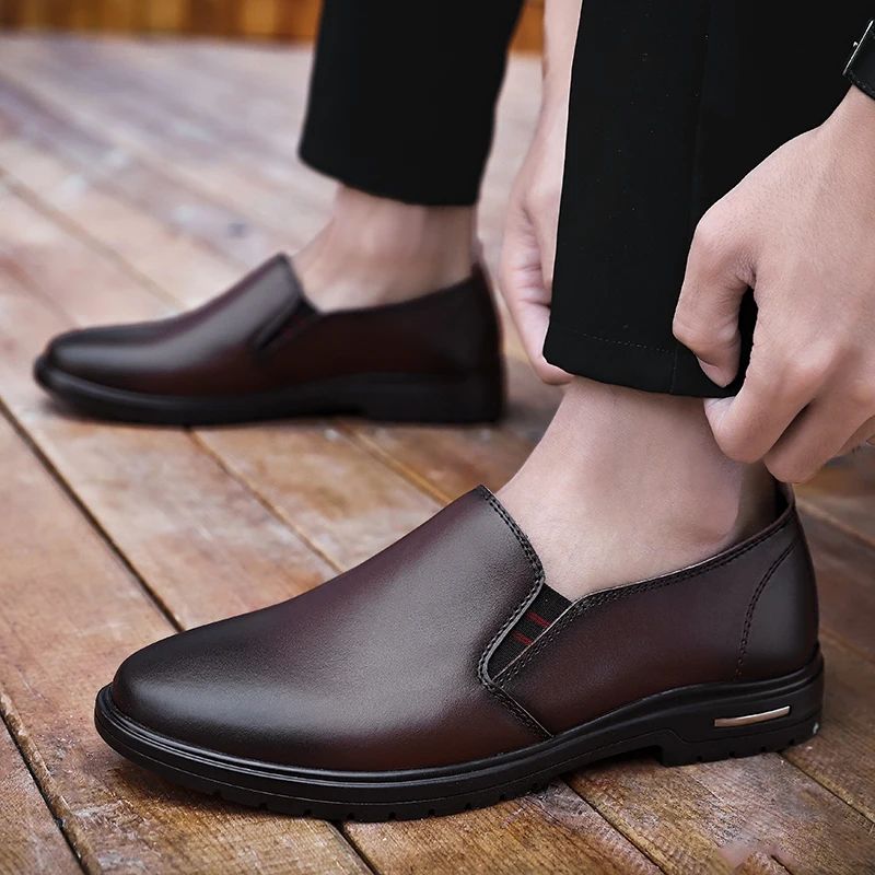 Men Loafers Shoes Spring Summer Soft Split Leather Sneakers Male Luxury Brand Flat Slip-On Big Size 38-48# Zapatos Homme | Обувь