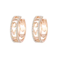 womens love hoop piercing round cz earrings gold silver color female jewelry accessories wedding earrings gift