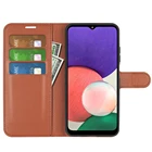 Чехол GalaxyA22s для Samsung Galaxy A22s (5G VER), чехол-бумажник с отделением для карт и подставкой в виде книжки, кожаная черная искусственная кожа A226 A 22s