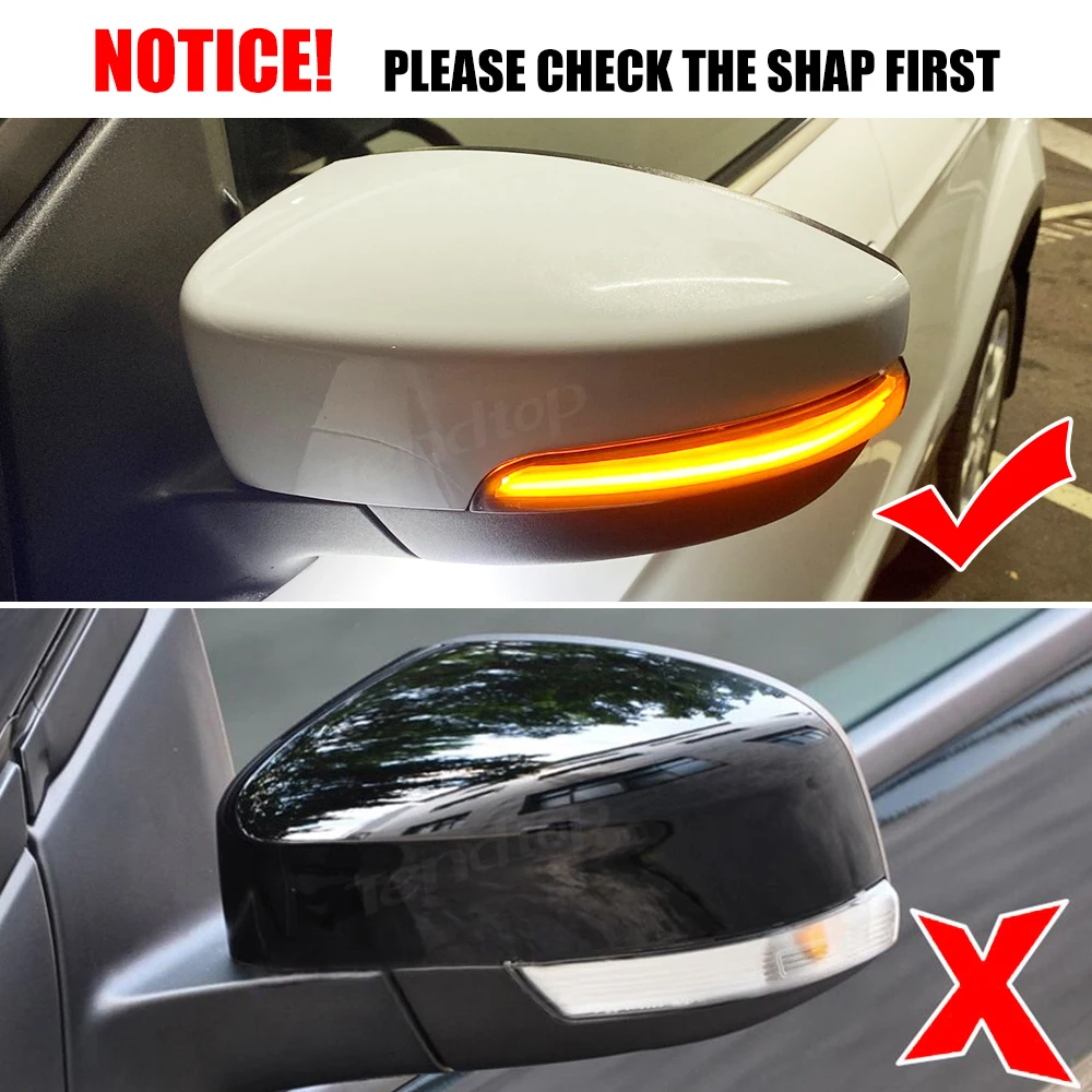 

2pcs Dynamic Turn Signal Light LED Side Mirror Indicator Blinker Light For Ford Escape Kuga II EcoSport 2013 - 2019