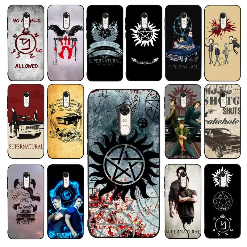 

FHNBLJ Supernatural Phone Case for Redmi 5 6 7 8 9 A 5plus K20 4X 6 cover