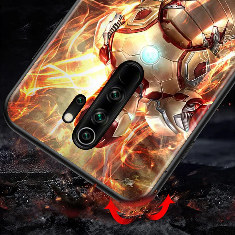 

Marvel Avengers Iron Man Super Hero For Xiaomi Redmi K40 K30T K30S K30i K20 10X 9T 9i Ultra Pro 5G TPU Silicone Black Phone Case