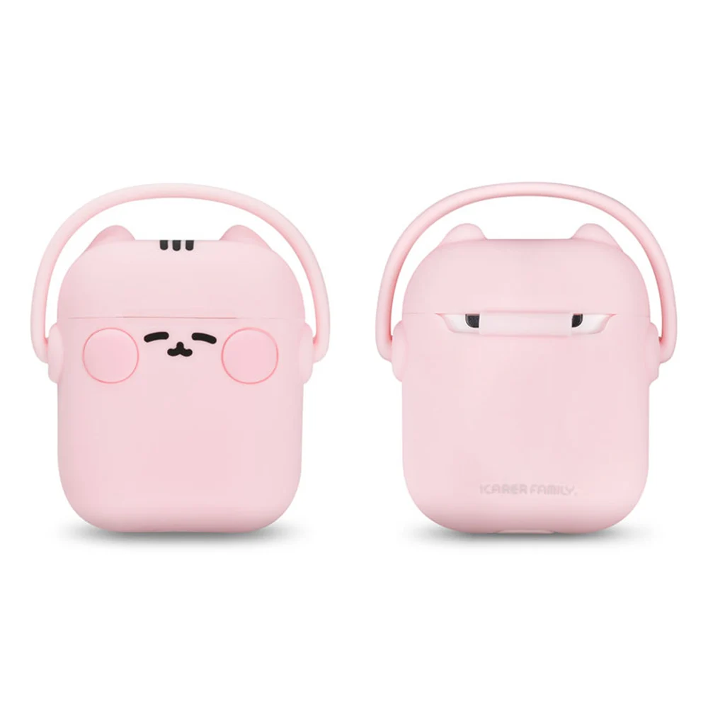 Для Apple Airpods 2 Чехол милый мягкий силиконовый Bluetooth наушники аксессуары защитный чехол для Air pods 1 чехол - Цвет: Розовый