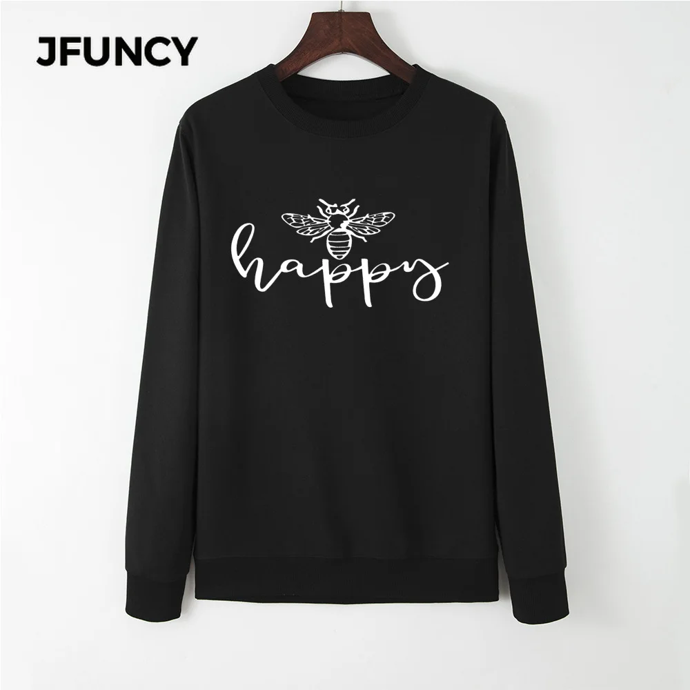 

JFUNCY Женская Толстовка Оверсайз с круглым вырезом и длинным рукавом, пуловер для женщин, Повседневная Толстовка с капюшоном, осень 2020, топы с ...