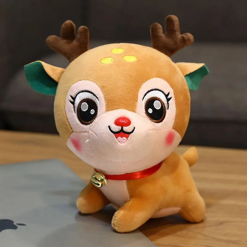 

Милые Плюшевые Рождественские куклы с оленями, Санта-Клаус, лось, плюшевые игрушки, мягкая пушистая кукла, детские подарки