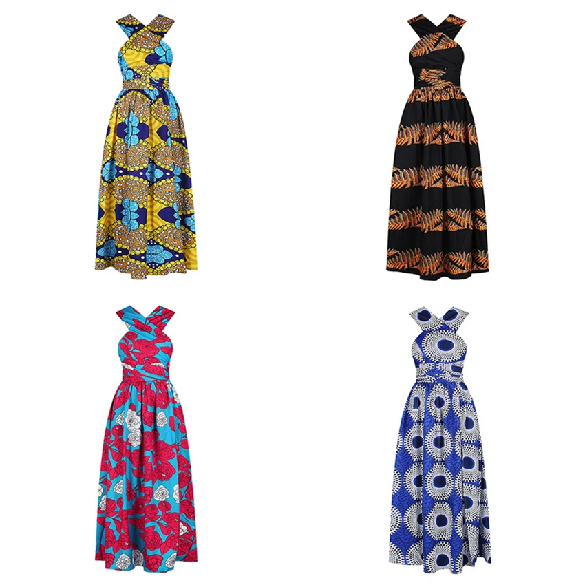 

African Dresses for Women'clothing 2020 News Bandage Split Dashiki Print Clothes Fashion Ladies Robe Africaine Long Plus Party
