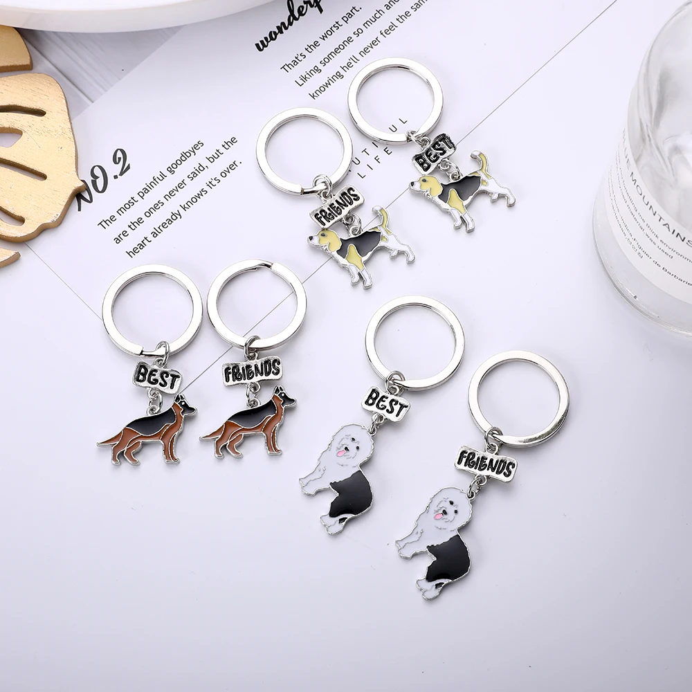 2 шт./лот модный брелок для домашних питомцев собака пара милых лучший друг