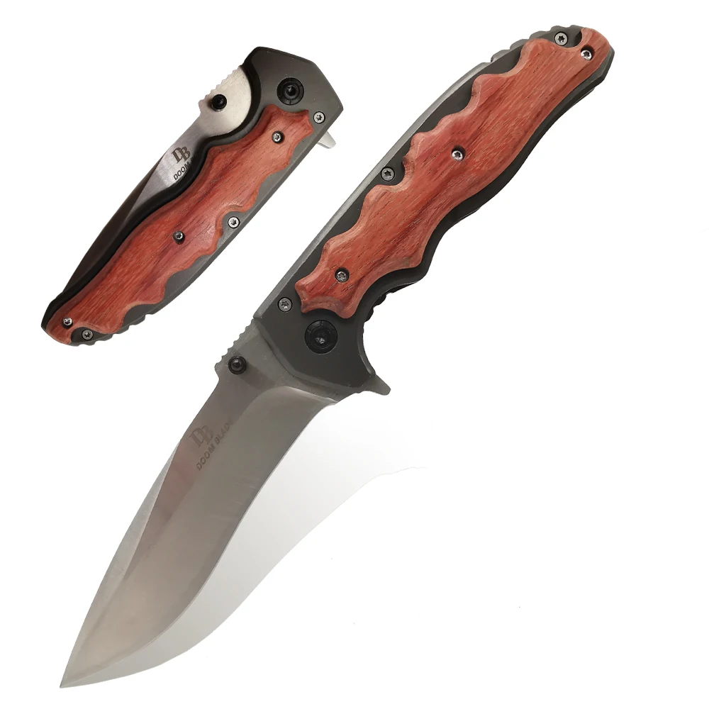 230 см (9 дюймов) складной нож 57HRC острый из нержавеющей стали деревянная