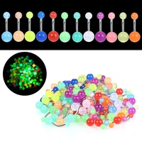 120pcs bag wholesale colorful acrylic ball belly piercing set steel bar belly button rings navel earrings piercing body jewelry
