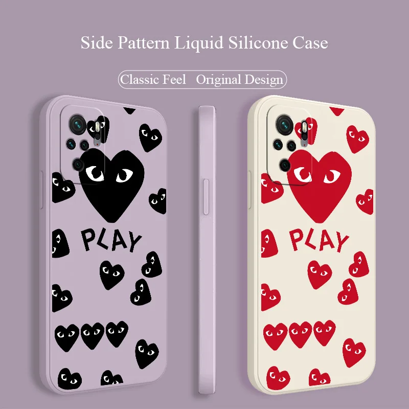 

Black Love Face Liquid Soft Case For Xiaomi Redmi Note 10 10S 9T 9 8 7 Pro MAX Redmi 9 9A 9T K40 K30 K20 Pro Shockproof Phone
