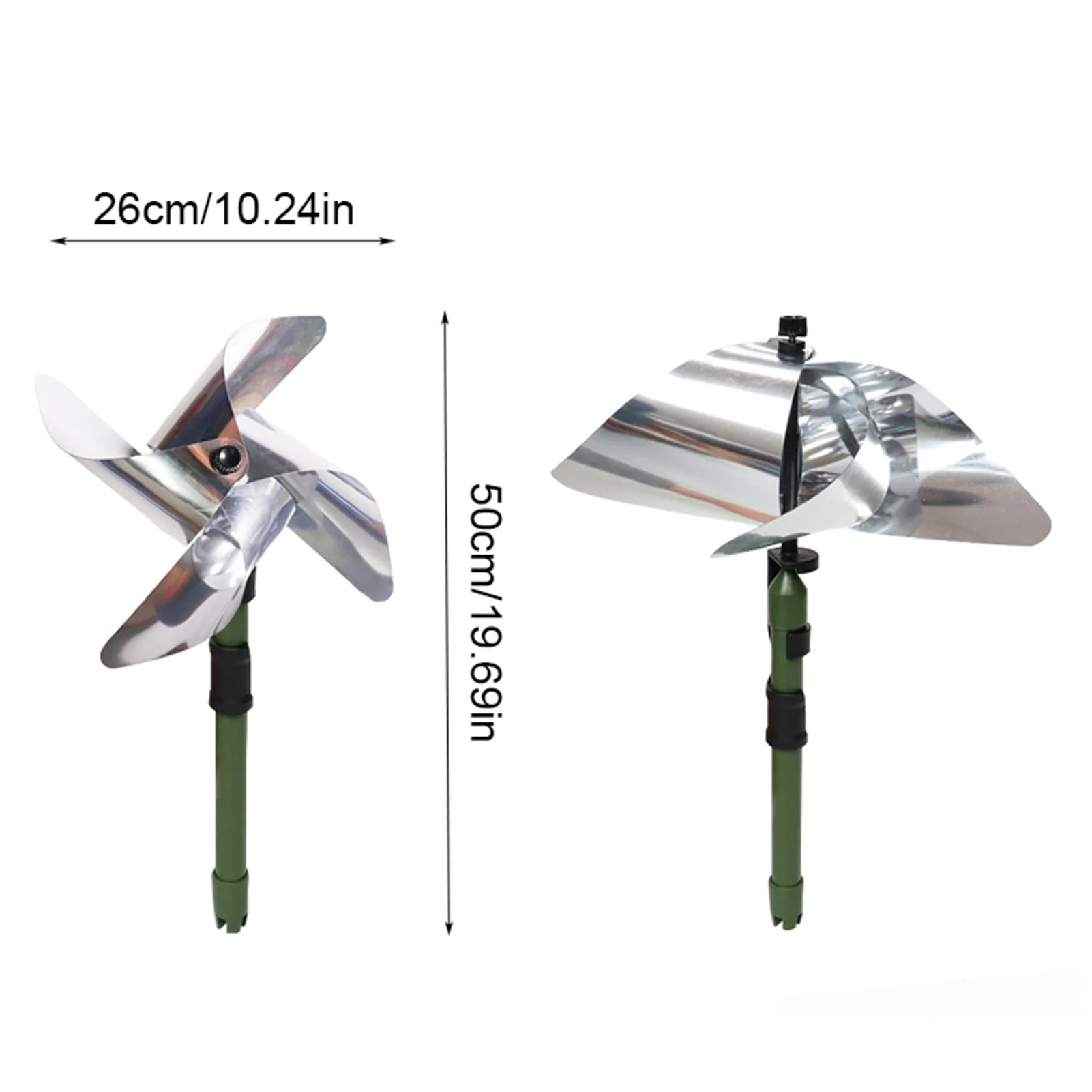 

Bird Repell Windmill Garden Lawn Yard Detering 4 Leaves Silver Pinwheel Bird Scares Pigeons Woodpecker Repeller Birds