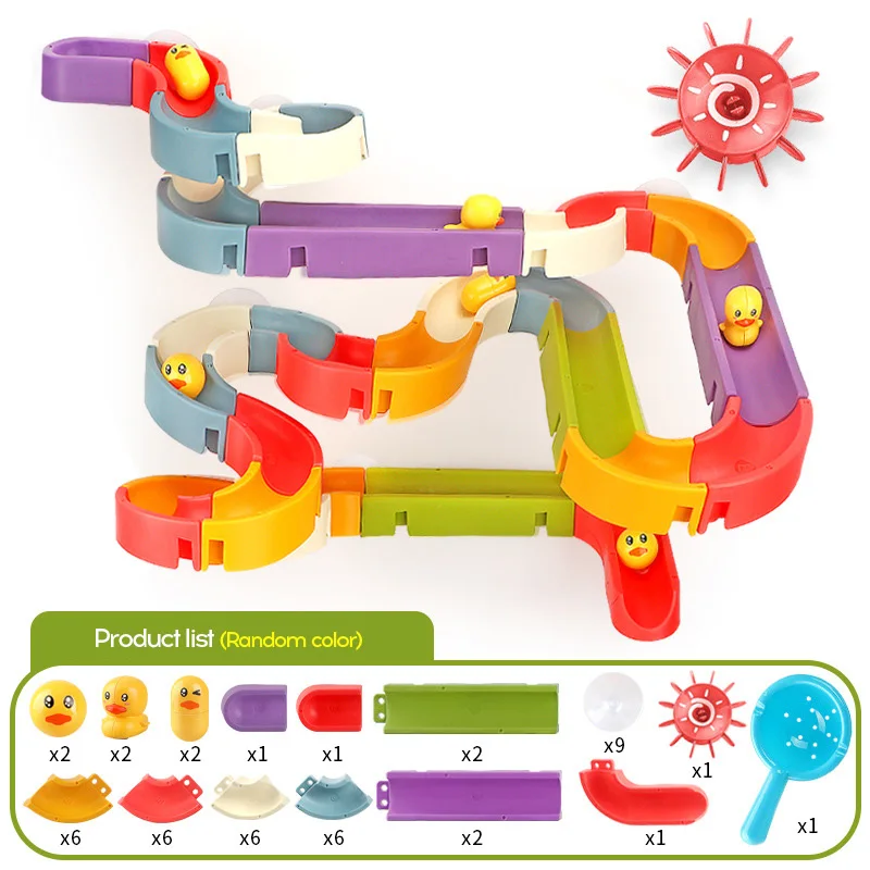 

Детские Игрушки для ванны, «сделай сам», Мраморная гоночная трасса, сборная трасса для ванной комнаты, детская игрушка для игр в воде, набор ...