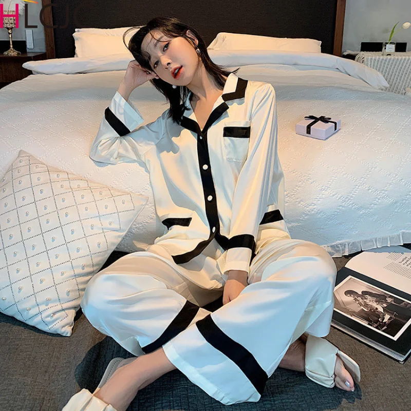 

Шелковые пижамы, женская модель, женская летняя Пижама, комплект из двух предметов, атласная шелковая пижама, Женская домашняя одежда