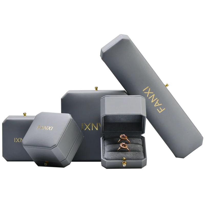 Oirlv Double Ring Premium Leather Box for Wedding Ceremony Engagement Ring Bearer Couple Ring Holder Jewelry Gift Box Organizer