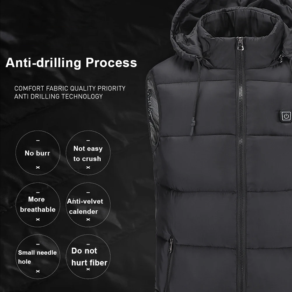 

Electric USB Heating Vest Temperature Adjustment Warm Hat Thickening Men Women Warm Clothing Heating Vest Winter Heating Jacket