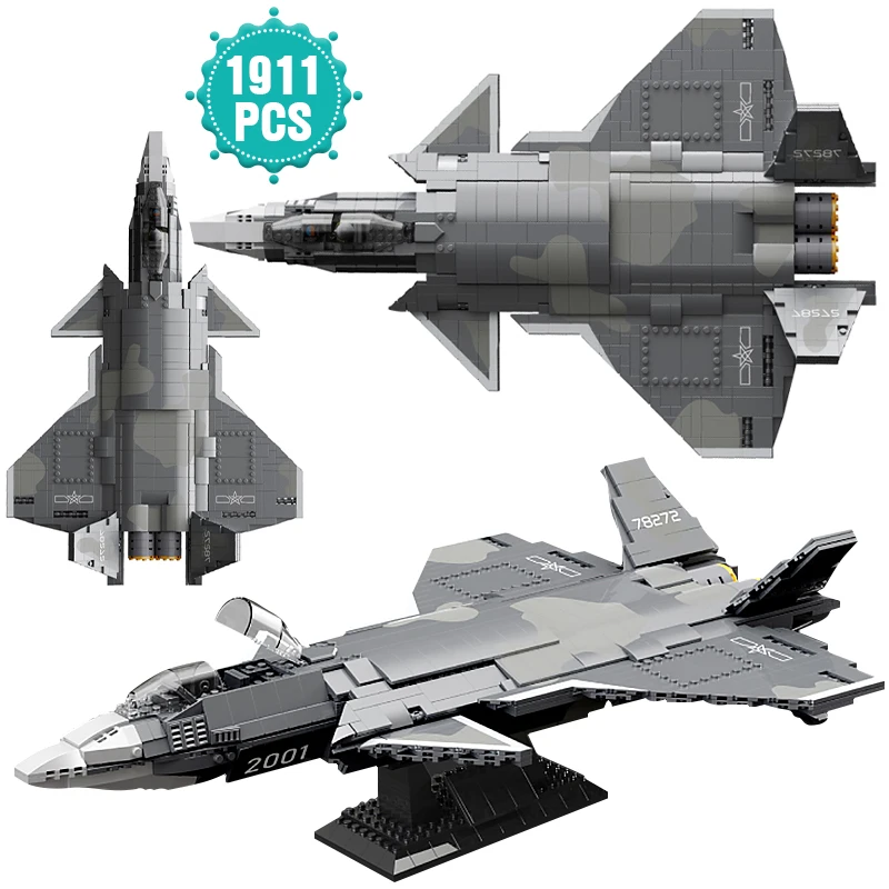 

Creator High-tech Air Force Weapons Series Building Blocks F-20 Fighter Bricks Assembling Toys Birthday Gift For Children