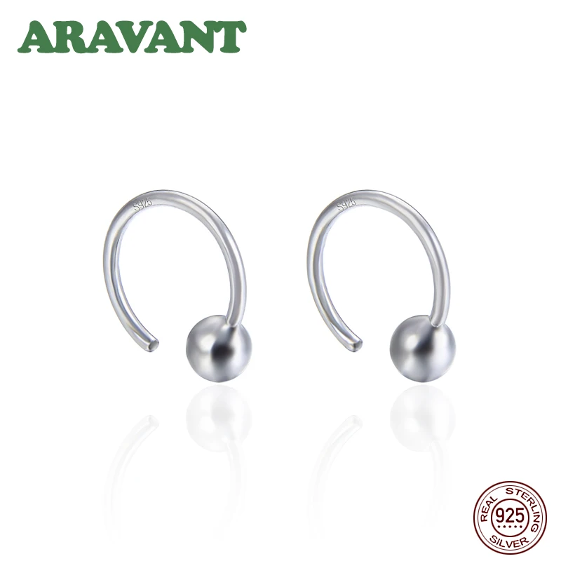 Silver 925 Jewelry Tiny Bead Hoop Earrings For Women Fashion Accessories | Украшения и аксессуары