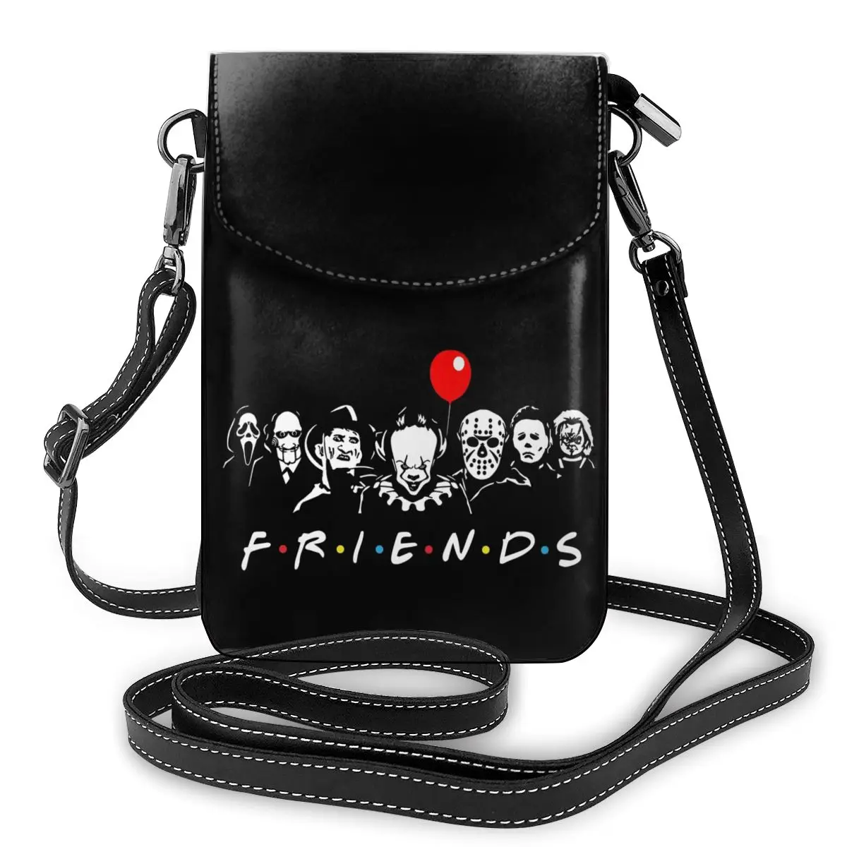 

Horror Movie Halloween Friends Shoulder Bag Characters Creepy Travel Student Women Bags Gift Vintage Leather Purse
