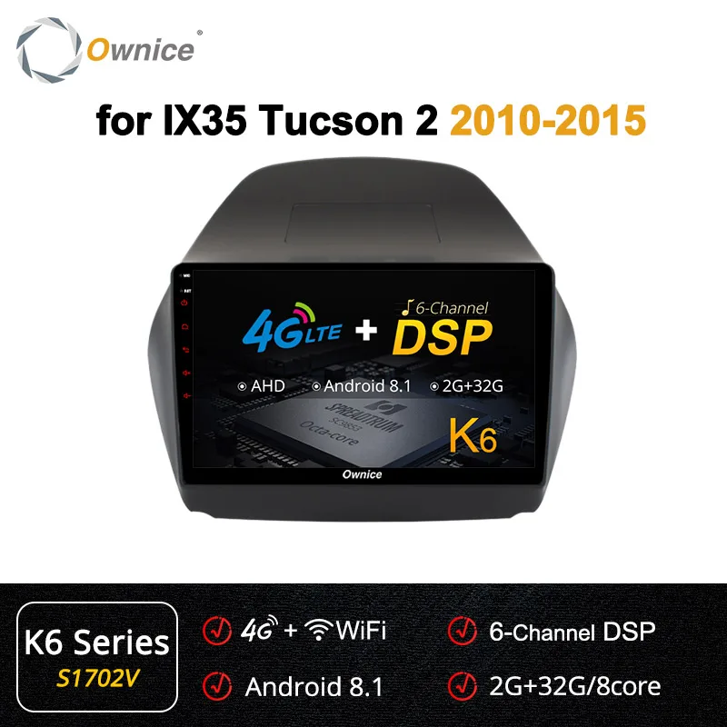 S1702 K6 Series Ownice K1 K2 K3 k5 k6 2Din Octa Core 4G DSP 360 панорама Android 9,0 автомобиль радио плеер для hyundai IX35 2010- навигация GPS, DVD - Цвет: S1702 K6 Series