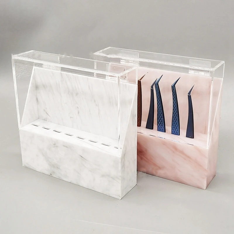 Marble Pattern 8Slots Tweezer Holder Beauty Tools Shelf Eyelash Extensions Supplies Storage | Дом и сад