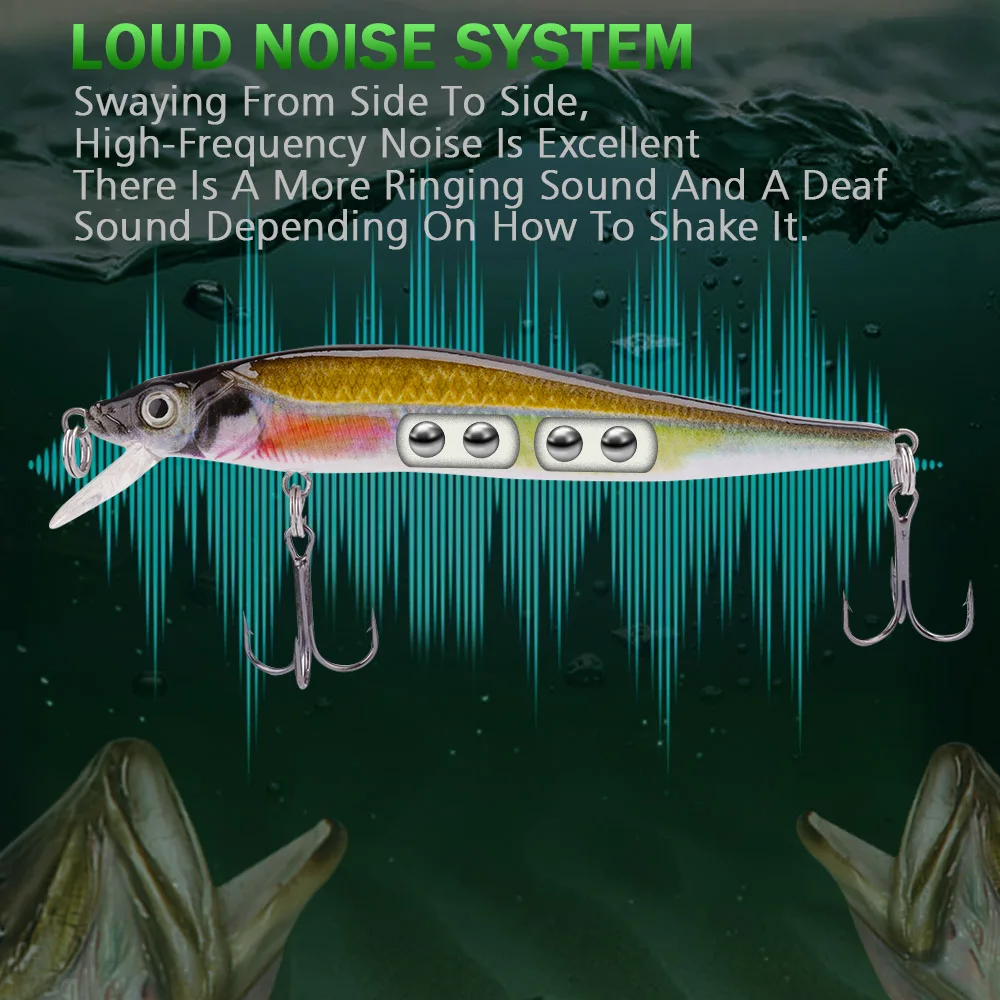 GOBASS Wobler Fishing Artificial Bait Jerkbait Wobblers For Pike Lure 65mm 2.4g Rattlins For Fishing Trout Lure Minnow Crankbait