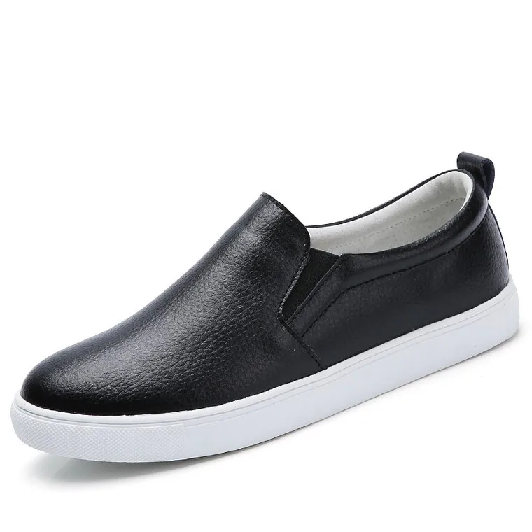 505 Black STQ/ г. женские весенние туфли на плоской подошве кожаные лоферы, балетки белые кроссовки Женская обувь без шнуровки черный теннисные туфли для женщин 505 - Цвет: 505 Black
