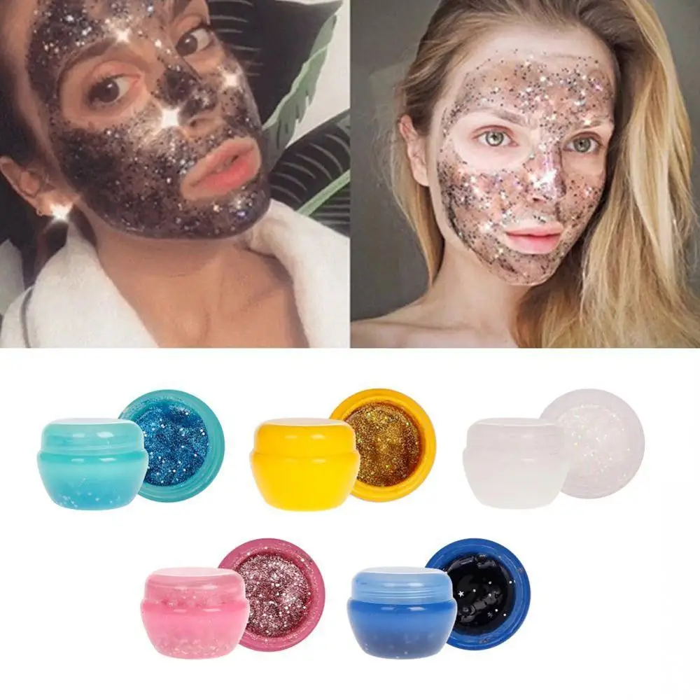 Маска для лица блестящая черная отшелушивающая увлажняющая отбеливающая маска