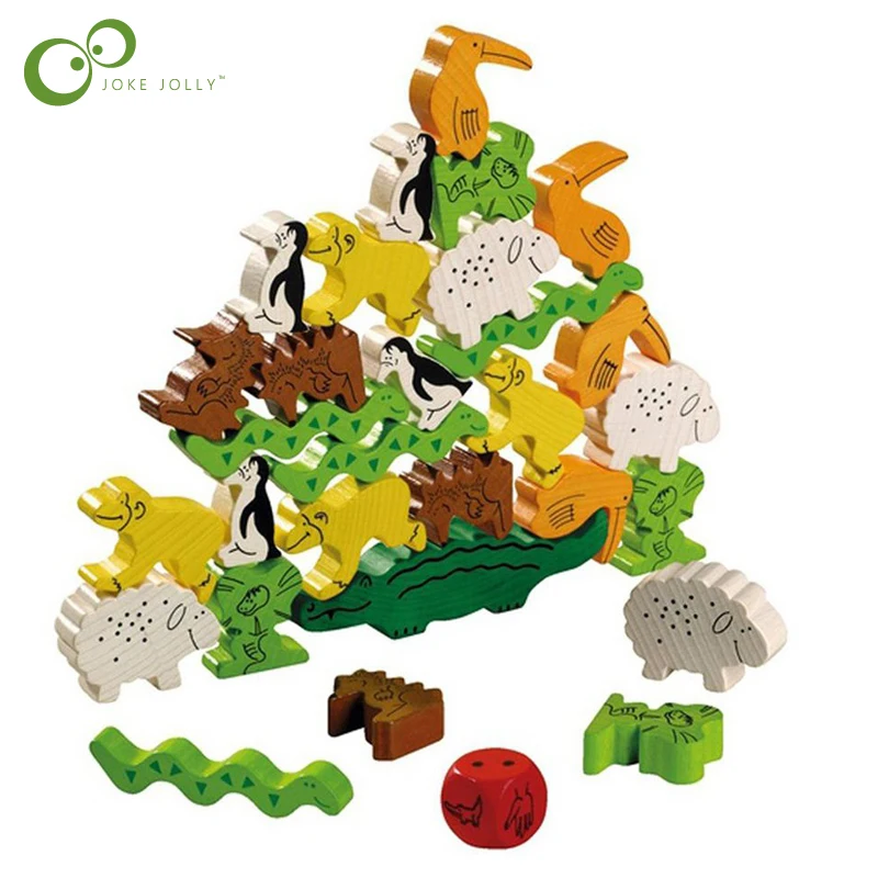 Детские деревянные блоки Монтессори гигантские игры с животными детские
