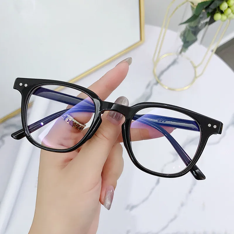 

2021 New Trendy Computer Eyewear Women Anti-Blue Light Glasses Vintage Men Transparent Spectacle Eyeglasses Frames Fat Mirror