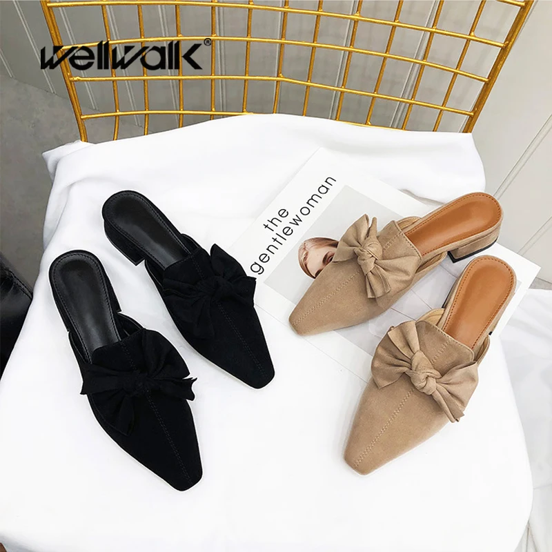 Тапочки на низком каблуке модельная женская обувь дизайнерские шлепанцы Модные