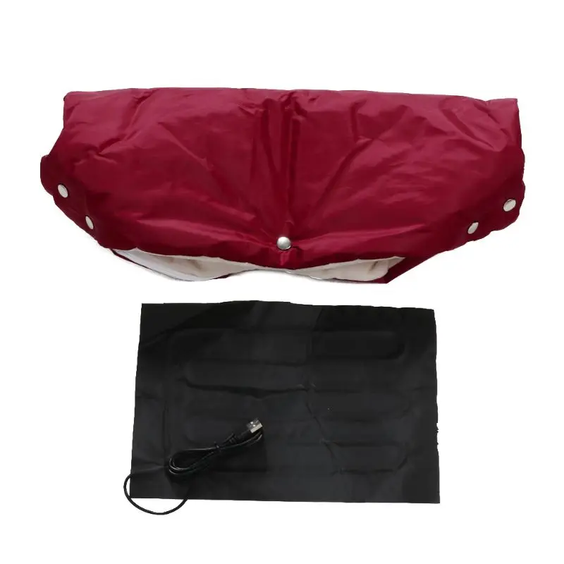 

Winter Warm Hand Warmer USB Electric Heater Plush Stroller Gloves Pushchair Hand Muff Waterproof Pram Accessory Mitten