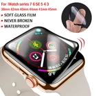 Защитное стекло для Apple Watch 7, 6, 41 мм, 45 мм, 40 мм, 44 мм, 38 мм, 42 мм, водонепроницаемое, с защитой от царапин