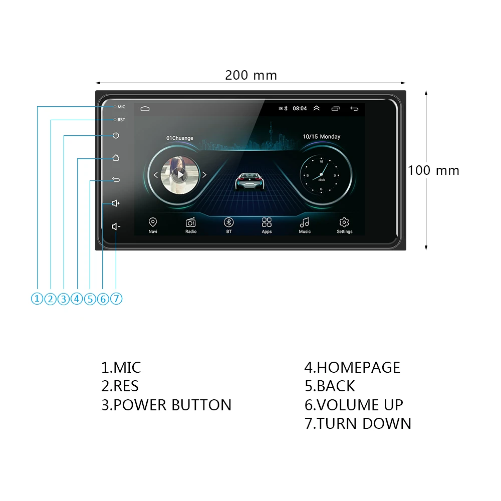 Автомагнитола Hikity мультимедийный MP5 видеоплеер 2 5D с 7 &quotэкраном GPS Wi Fi функцией