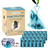18 rolls biodegradable dog poop eco bags with dispenser disposable dog cat waste bag outdoor home clean garbage bag pet supplies