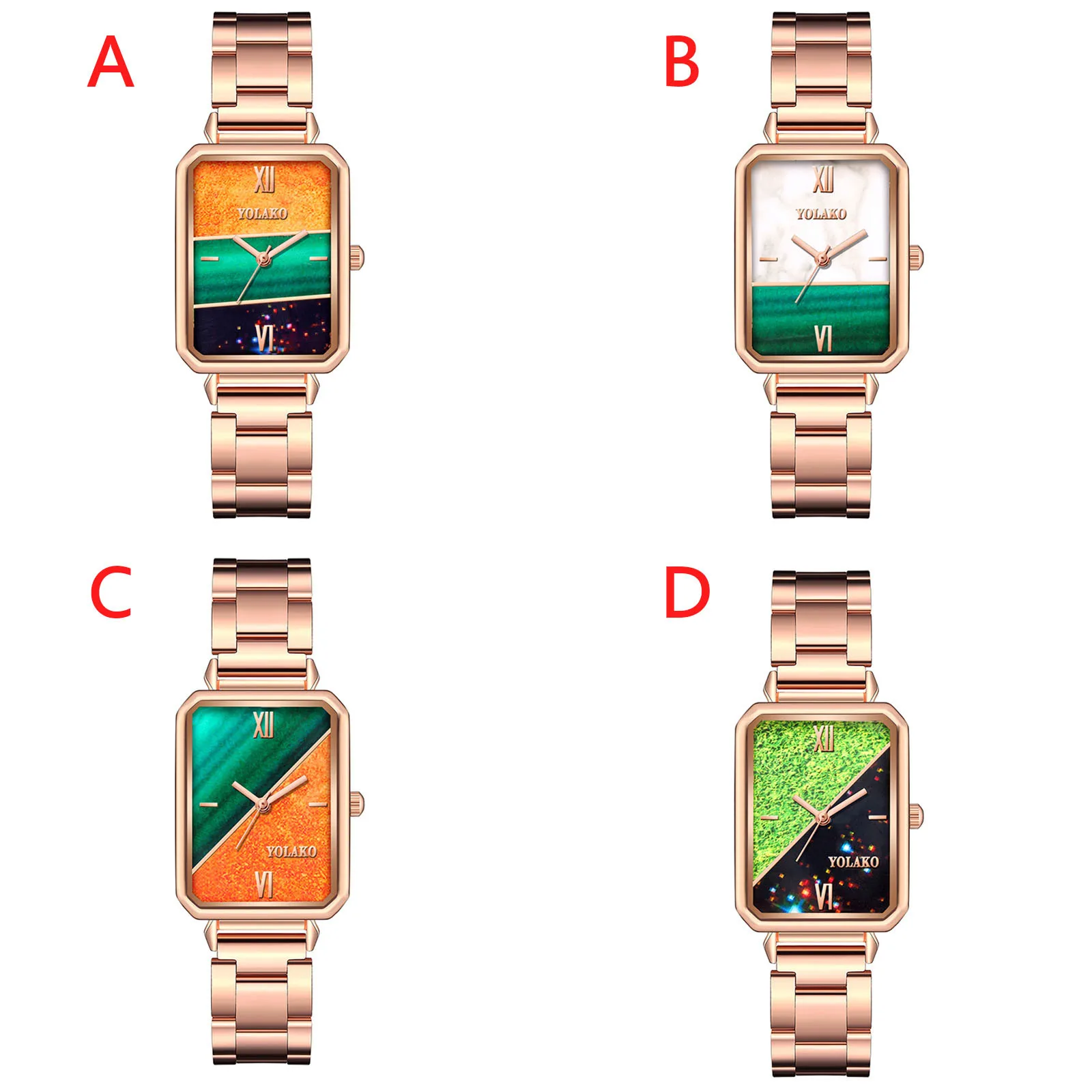 

New Ladies Casual Fashion irregular Glass Surface Stainless Stee Dtrap Quartz Watch Vogue Wristwatch Ladies Girls Clock Gifts