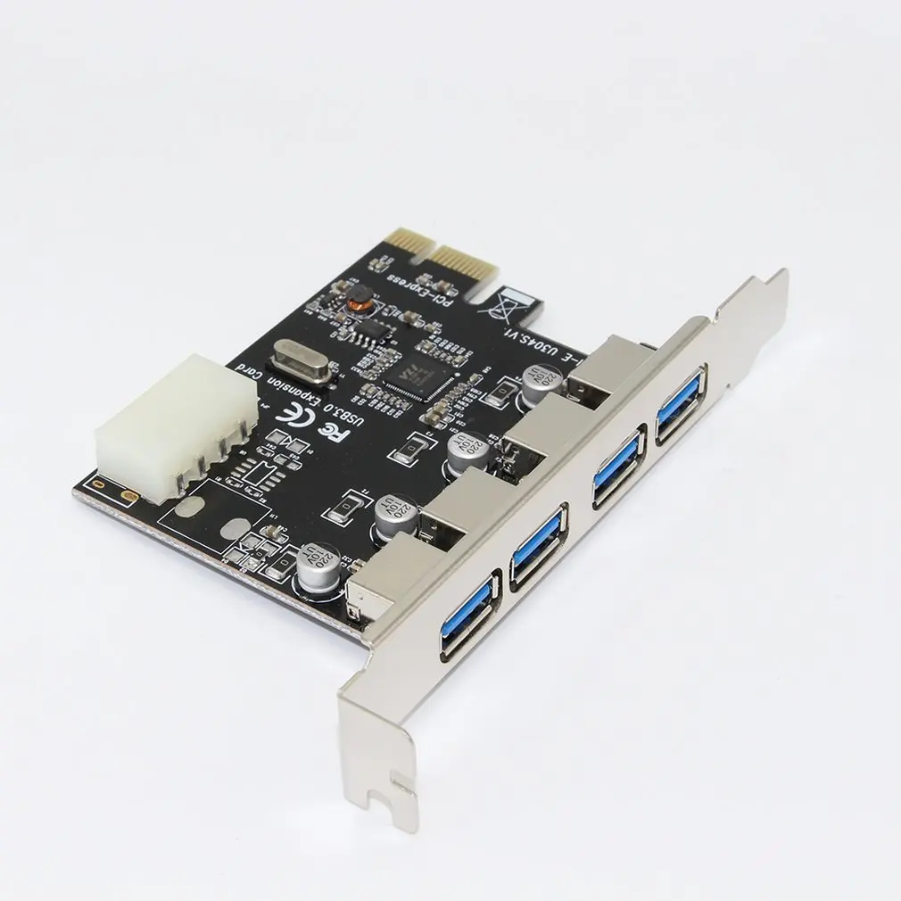 1 шт. настольный компьютер Usb3.0 плата расширения четыре порта Pci-E к Usb3.0 карта расширения адаптер Usb3.0Hub