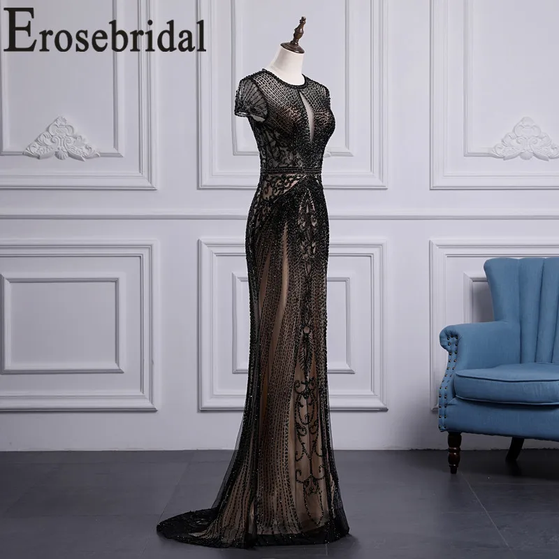 Erosebridal, короткий рукав, Русалка, вечернее платье с бюстгальтером, элегантное, на молнии, сзади, длинное, официальное, женское, вечернее платье, платье для вечеринки