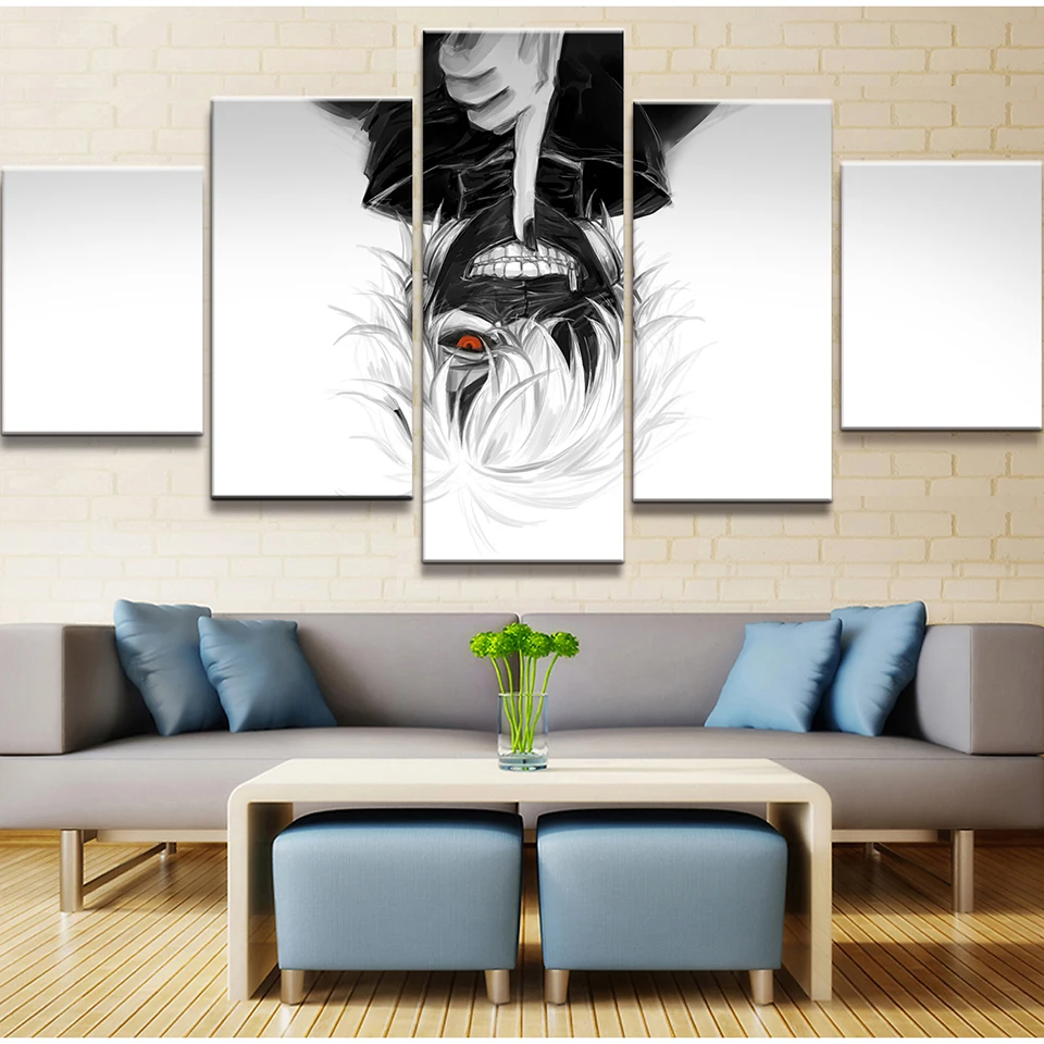 

5 Pieces Anime Poster Tokyo Ghouls Wall Art Canvas Prints Home Decoration Painting Creative Poster Living Room Modular Pictures